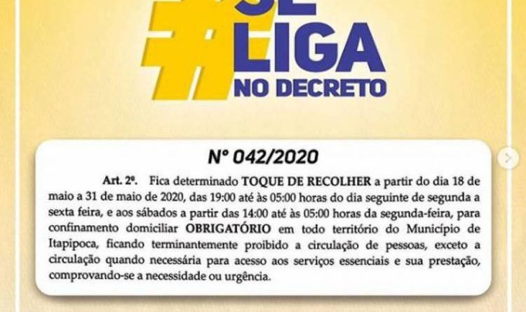 Itapipoca adota toque de recolher e rodízio de veículos para tentar conter avanço do coronavírus