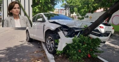 Carro com vice-governadora de Camilo Santana é assaltado, e criminosos colidem contra árvore durante perseguição